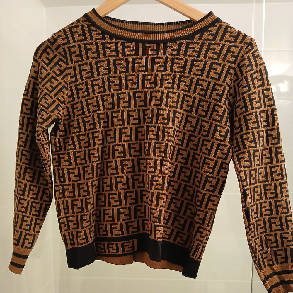 Fendi Monogram Crewneck Knit Top